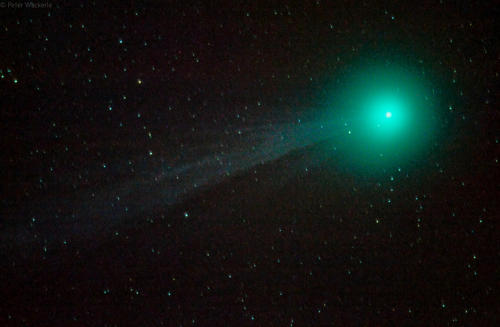 Das erste Bild mit einem Teleskop. 10 x 30 sec.